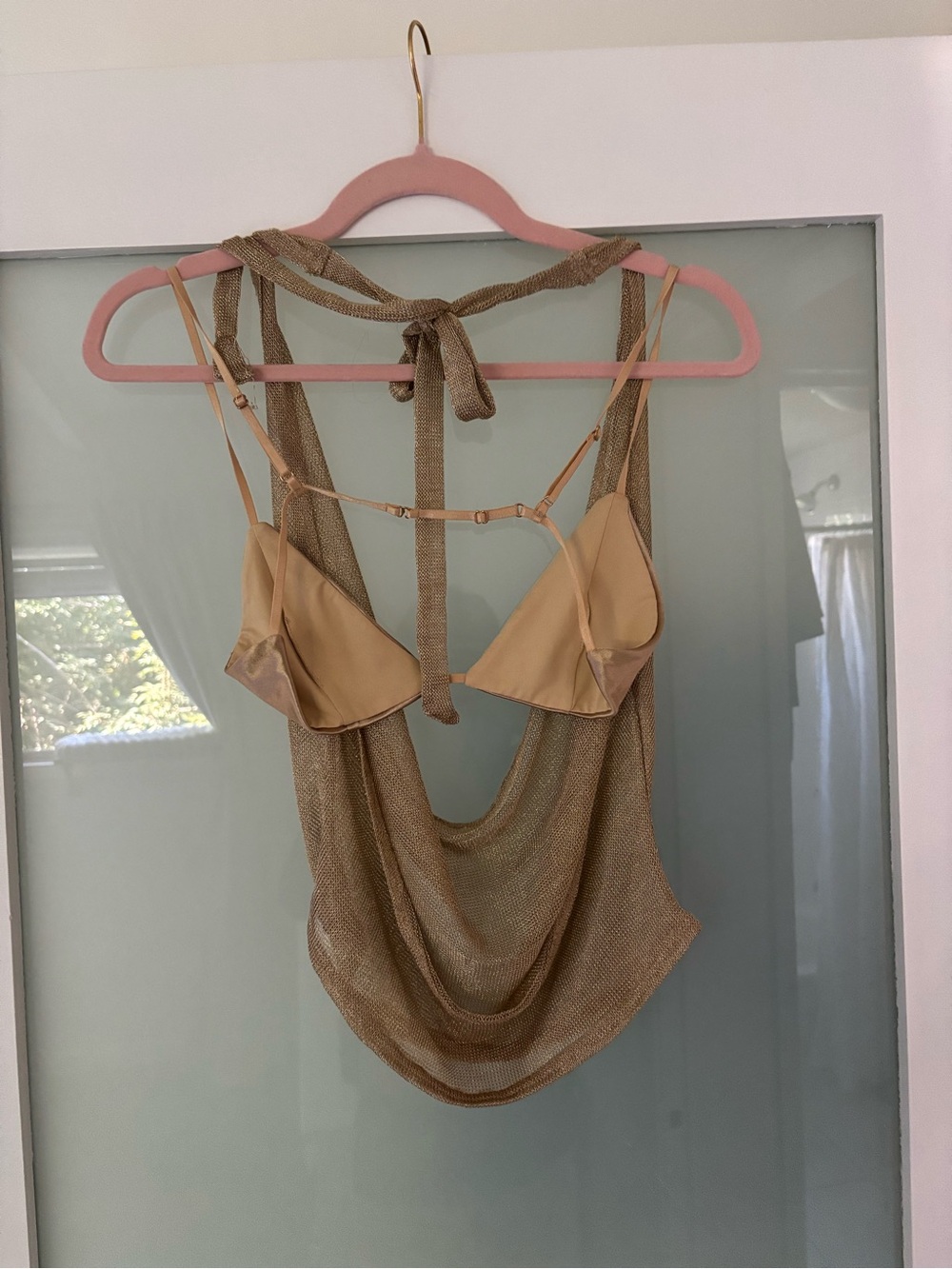 Gold Shimmer cowl neck neck top - Picture 5 of 6